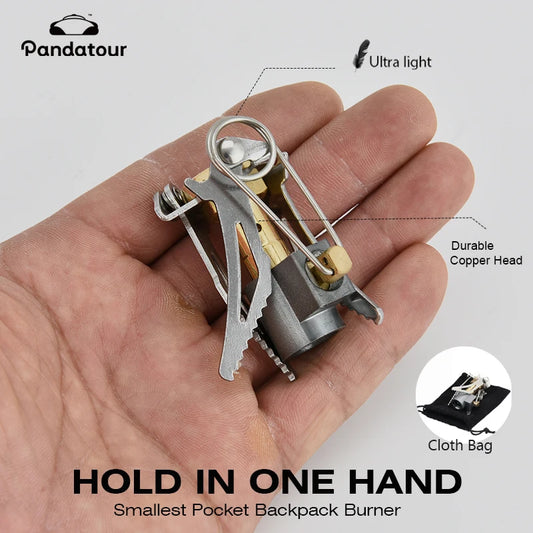Pandatour Outdoor High Efficiency Ultralight Stove Fire Heater Camping Gas Burner Hiking Picnic sturdy Gas Burner Folding ignite