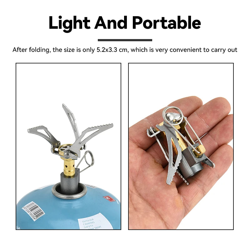 Pandatour Outdoor High Efficiency Ultralight Stove Fire Heater Camping Gas Burner Hiking Picnic sturdy Gas Burner Folding ignite