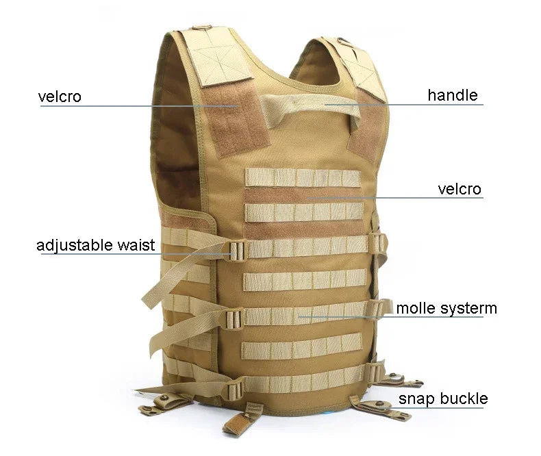 Tactical Molle Vest Army Swat Utility Airsoft Vests Outdoor Sports Waistcoat CS Fishing Hunting Security Guard Suit
