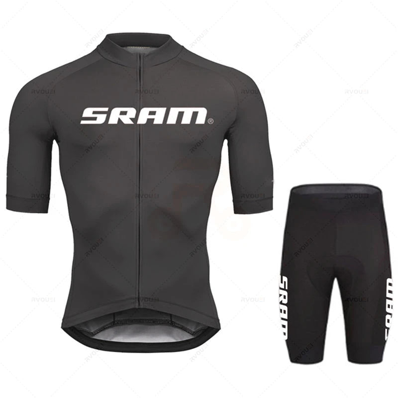2023 Sram Cycling Jersey Sets Summer Short Sleeve Bicycle Breathable Men's MTB Bike Clothing Maillot Ropa Ciclismo Uniform Suit