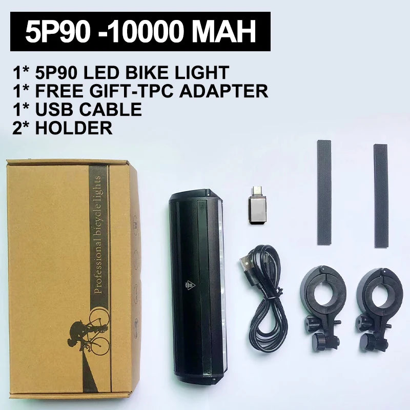 TouCloud Bicycle Light Front 10000mAh Bike Light Power Bank Waterproof Flashlight USB Charging MTB Road Cycling Lamp Accessories