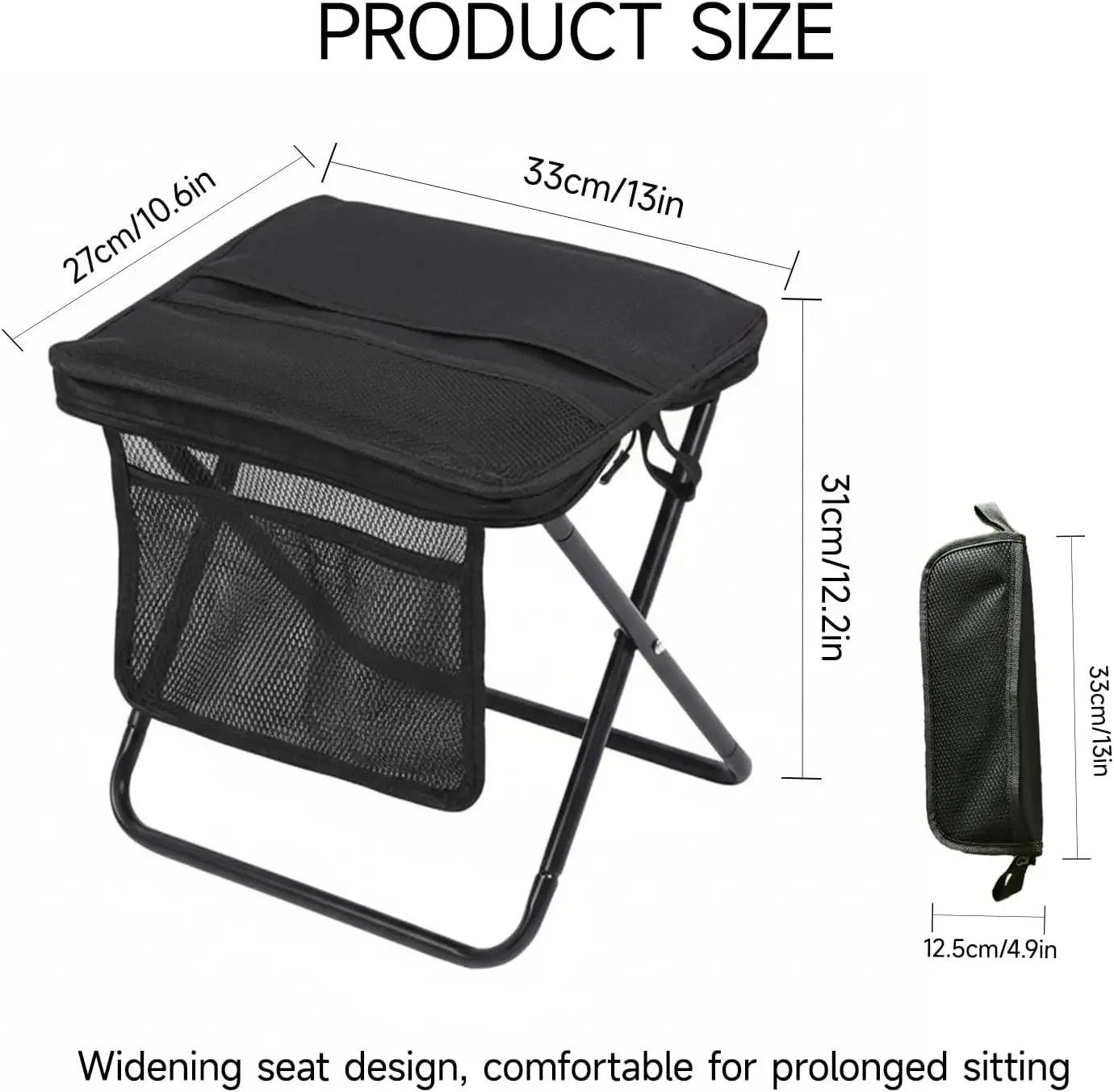 Portable Folding Stool with Carry Bag Lightweight Collapsible Outdoor Chair for Travel BBQ Fishing Beach Picnic Camping Versatile and Comfortable Folding Lawn Chair