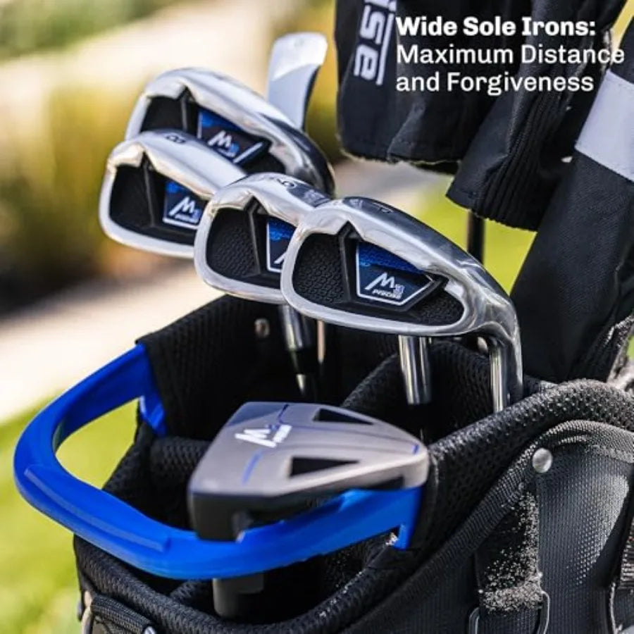 M3 Men's Right-Handed Complete Golf Club Set Package Includes: 460CC Driver, 3 Wood, 21 Hybrid, 6-9 Irons,Pitching Wedge, Putter