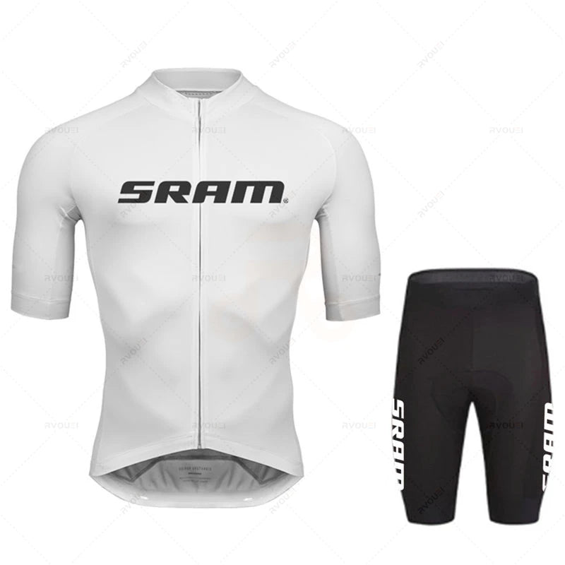 2023 Sram Cycling Jersey Sets Summer Short Sleeve Bicycle Breathable Men's MTB Bike Clothing Maillot Ropa Ciclismo Uniform Suit