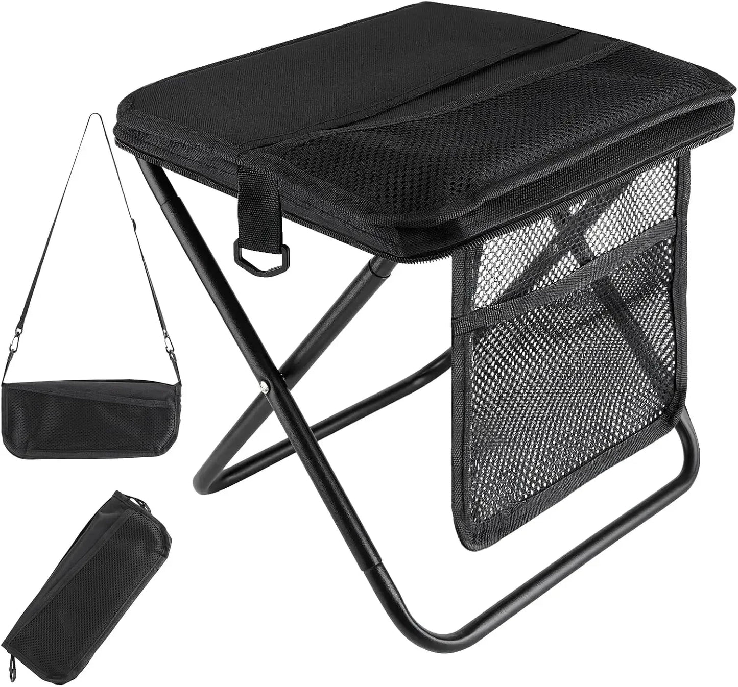 Portable Folding Stool with Carry Bag Lightweight Collapsible Outdoor Chair for Travel BBQ Fishing Beach Picnic Camping Versatile and Comfortable Folding Lawn Chair