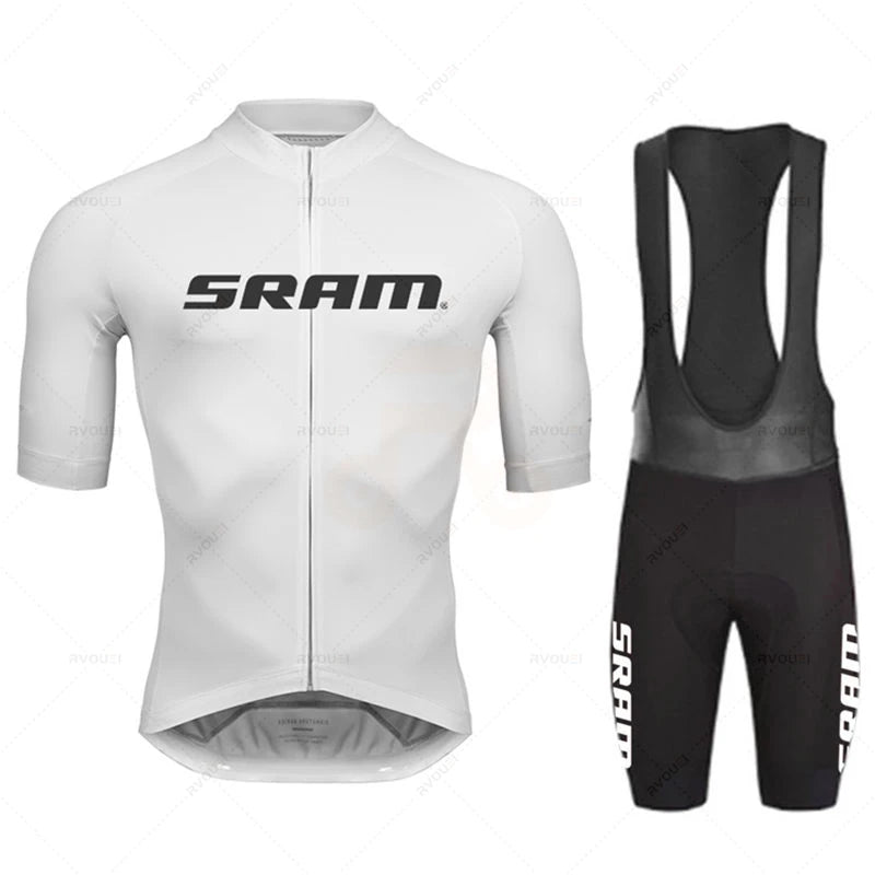 2023 Sram Cycling Jersey Sets Summer Short Sleeve Bicycle Breathable Men's MTB Bike Clothing Maillot Ropa Ciclismo Uniform Suit