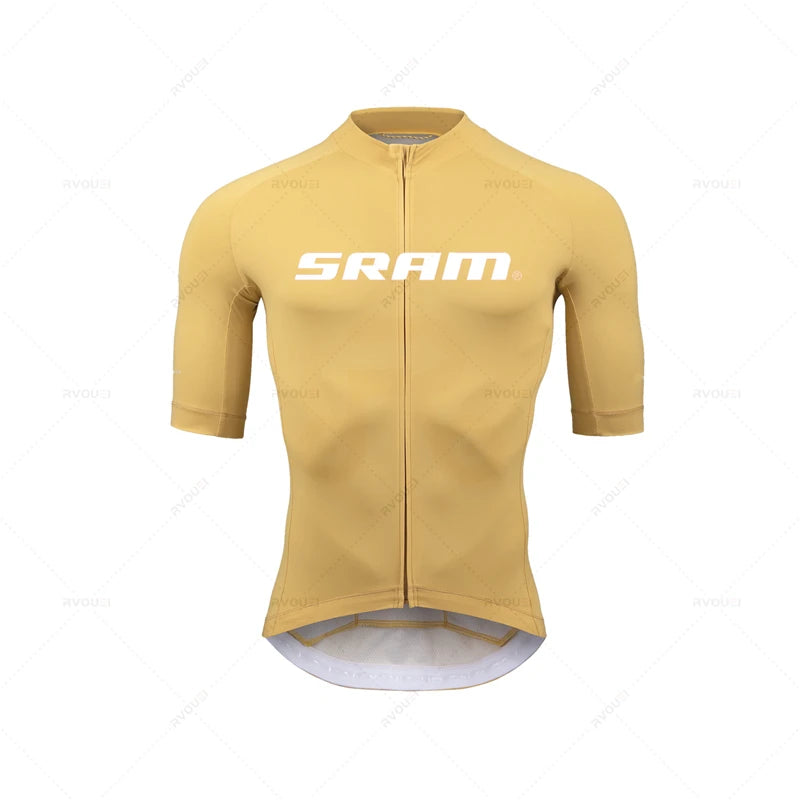2023 Sram Cycling Jersey Sets Summer Short Sleeve Bicycle Breathable Men's MTB Bike Clothing Maillot Ropa Ciclismo Uniform Suit