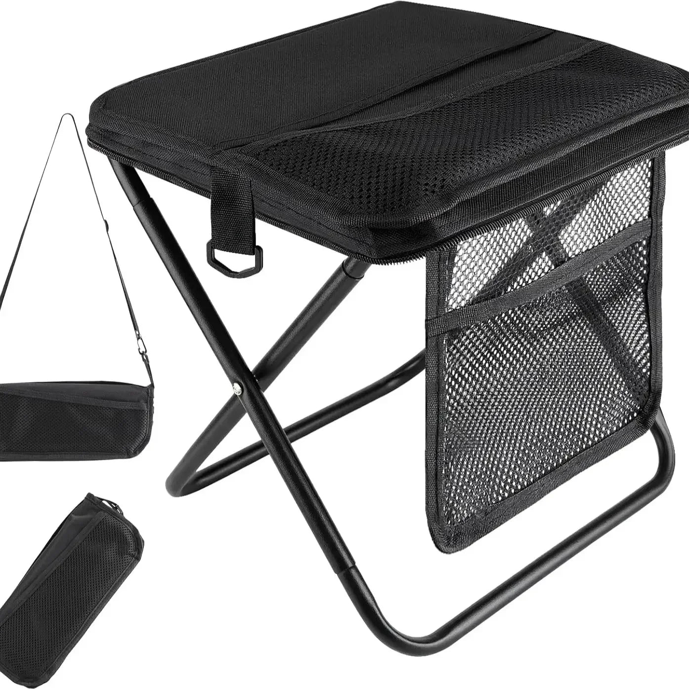 Portable Folding Stool with Carry Bag Lightweight Collapsible Outdoor Chair for Travel BBQ Fishing Beach Picnic Camping Versatile and Comfortable Folding Lawn Chair